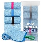 DARCHEN [5 Pack Gym Towels Accessories For Men, Quick Dry Sweat Towel For Workout Tennis Sports Exercise, Microfiber Silver Ion Towels Compact & Absorbent