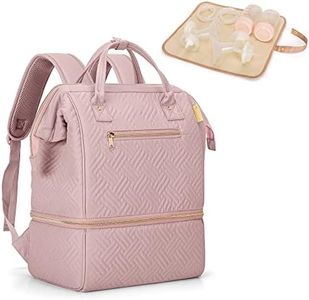 Fasrom Breast Pump Bag Backpack with Cooler Compatible with Spectra S1, S2 and Medela Pumps, Wearable Pumping Bag with Waterproof Mat for Working Moms, Pink (Patent Design)