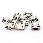 sourcingmap 10 Pcs 5 Pin PCB Mount Micro B USB Female SMT Connector Data Port