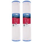 US Water Filters 5 Micron 20 Inch x 4.5 Inch | Pleated Polyester Whole House Sediment Water Filter Replacement Cartridge | Compatible with Watts WPC5FF20, Hydronix SPC-45-2005 | 2-Pack