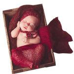 Sunmig Newborn Baby Stretch Wrap Photo Props Wrap-Baby Photography Props (Wine)