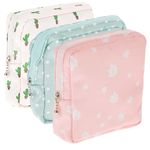 3 PCS Sanitary Pad Storage Bag, Period Bag with Zipper, Small Cute Period Pouch for Purse Tampon Pad Holder Portable Period Bag for School, First Period Gifts for Teen Girls Daily Hygiene Bag