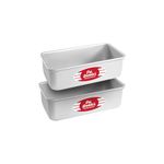 Fat Daddio's BP-Set Anodized Aluminum Bread Pan, 7.75 x 3.75 x 2.5 Inch, Set of 2, Silver