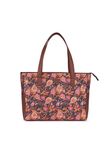 ZOUK Paisley Printed Jute Handcrafted Vegan Leather Pink Mother's Bag| Diaper Tote Bag