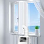Newthinking Portable Air Conditioner Window Seal 400cm/158 Inch, Universal AC Window Seal Kit with Zip and Adhesive Fastener for Mobile Air Conditioner Unit and Tumble Dryer