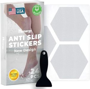 Homergy Anti Slip Shower Stickers 24 PCS, Invisible Non-Slip Shower Strips for Adults, Premium Adhesive Bath Tub Stickers (Clear)