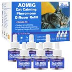 Aomig Pheromone Diffuser Refill for Cats Multi-Cat Household Refill, Cat Calming Plug in Diffuser Refill, Plug In Anxiety Relief Pheromone Diffuser for Cats, Cat Calming Product Calming Pheromone Kit