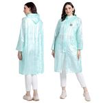 HACER Petals Raincoat Poncho for Women Waterproof Full Length Rainwear with Hood and Pockets for Girls & Ladies Carry Bag Included- (Random Color, Size- 48, Large)