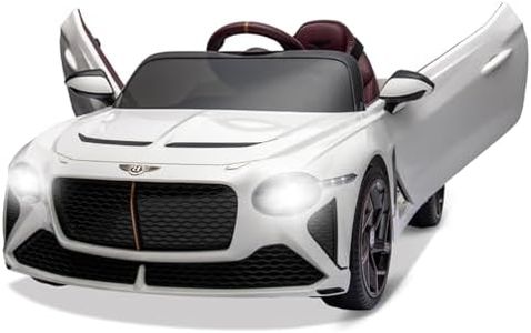 Voiture électrique pour Enfants, 12V sous Licence Bentley Bacalar Véhicules électriques avec télécommande parentale, Porte Ciseaux, Suspension, 3 Vitesses, lumières LED, klaxon,Blanc