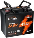 LiTime 12V 45Ah Group U1 LiFePO4 Battery, Low-Temp Protection, Built-in 45A BMS Wheelchair Lithium Battery, 576Wh Energy for Jazzy Select 6 Electric Wheelchair, Mobility Scooter, Trolling Motor