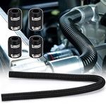 Hypertune Universal 48" Stainless Steel Radiator Flexible Coolant Water Hose Kit With 4pcs Clamp 1.25" 1.5" 1.75" Black