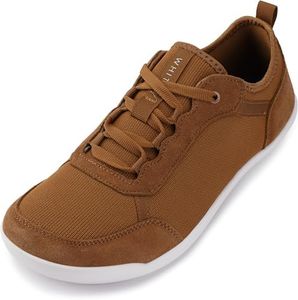 WHITIN Zero Drop Barefoot Sneakers for Men Wide Toe Box Shoes Width Minimalist Knit Size Knit Minimus Training Weightlifting Walking Brown 45