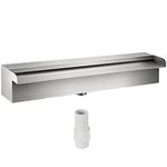 BuoQua Waterfall Pool Fountain 17.7 x 4.5 x 3.1 Inch Rectangular Pool Fountain Constructed Stainless Steel Swimming Pond Waterfall Blade Cascade, White, 45CM, PQSBJPJSW450PQJSK