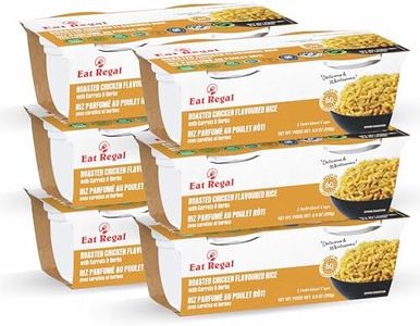 Eat Regal Gourmet Roasted Chicken Flavored Rice with Carrots and Herbs, 2 Individual Cups, Pack of 6, Ready in 55 Seconds