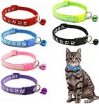 Proxima Direct 6PCS Cat Collar with Bell, Adjustable Kitten Collar, Anti Strangulation Puppy Collar