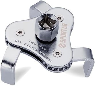 Spurtar 3 Jaw Engine Oil Filter Wrench Adjustable Oil Filter Removal Tool 2 Way Universal Oil Filter Wrench for Removing Oil Filters from Diameters 64-116mm