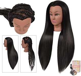 Kalyx Mannequin Head 26"-28" Long Hair Styling Manikin Cosmetology Doll Head Synthetic Fiber Practice Braiding Hair Hairdressing Training Model Free Clamp