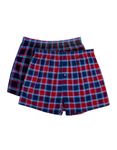 Stanfield's Men's 2 Pack Woven Plaid Boxer, Red Black Combo, L