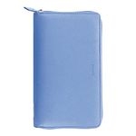 Filofax Saffiano Zip Organizer, Personal Compact Size, Vista Blue - Cross-Grain, Leather-Look, Six Rings, Week-to-View Calendar Diary, Multilingual, 2024 (C022592-24)