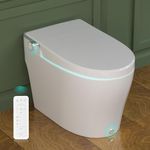 DeerValley Smart Toilet with Bidet Built in, One Piece Tankless Toilet, Smart Bidet Toilet with Self Cleaning Nozzle, 1.28GPF Auto Flush, Foot Kick, Heated Seat, Remote Control DV-1S0029