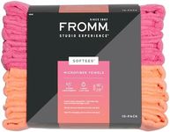 Fromm Softees Microfiber Salon Hair Towels for Hairstylists, Barbers, Spa, Gym in Hot Pink/Orange, 16" by 29", 10 Count Perfect Hair Care Towel for Drying Curly, Long, Wavy Hair