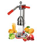 KARP 100% Stainless Steel Manual Hand Press Citrus Orange Lemon Juicer Squeezer Machine (Red)