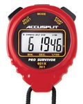 ACCUSPLIT Pro Survivor - A601XBK Stopwatch, Clock, Extra Large Display (Red)