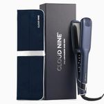 CLOUD NINE Contouring Wide Iron Navy | Wide Plate Hair Straighteners for Women | 2-in-1 Straightener and Curler | Ceramic Curved Plates | Revive Mode