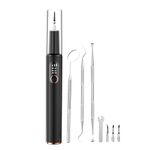 Power Plaque Remover, Teeth Cleaning Kit, Portable Plaque Remover Tool, Dental Tools, Teeth Cleaning Tools with 3 Replaceable Heads, Rechargeable for Home & Travel Use