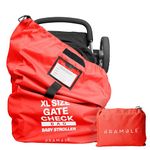 BRAMBLE Pushchair/Pram Travel Bag for Airplane (Red) - Stroller and Buggy Cover Transport Bag 120 x 60cm