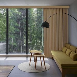 Graywind Fabric Vertical Blinds Custom Size Blackout Vertical Blind Free Wand Control Reversible Privacy Track Slats Set for Patio Sliding Glass Door Window (Coffee)