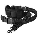 550 Paracord Gun Sling 2 Point Rifle Sling Multi Use Two Point Sling Adjustable Rifle Strap (Black-A)