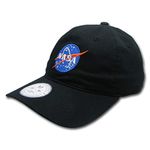 Rapiddominance NASA Relaxed Caps, Meatball, Black, One Size Fits Most, Black, One Size