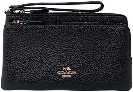 Coach Double Zip Wallet Wristlet Style No. C5610, Black