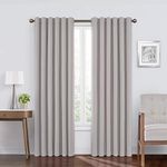 ECLIPSE Bradley Modern 100% Blackout Thermal Rod Pocket Curtain for Bedroom, Living Room, or Theater (1 Panel), 50 in x 108 in, Pale Grey