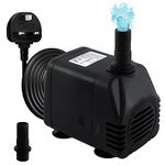 Awroutdoor Submersible Water Pump, Ultra Quiet Water Feature Pump(20W,1000L/H) for Aquarium, Fish Tank, Pond, Hydroponics, Statuary, with 4 Strong Suction Cups.