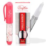 Sewphee Washable Fabric Markers for Sewing – 2-Pack Sewing Chalk Marker for Detailed Markup – Ergonomic Tailors Chalk Fabric Markers – Sewing Supplies and Accessories (Pink and White)