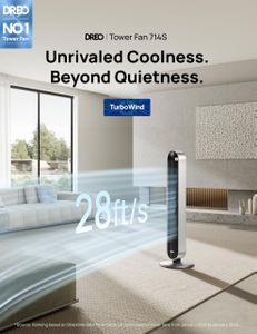 Dreo 42" Tower Fan with Remote – 12-Speed Bladeless Floor Fan, 120° Oscillation, Silent Timer for Bedroom, Home & Office