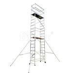 BPS Aluminium Scaffold/Scaffolding Tower/Towers DIY Premium Plus with 4 x Lockable Wheels and Outriggers 7m Working Height Free Next Day Delivery and No Quibble Lifetime Guarantee