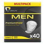 Drylife Men Level 2 Premium Shield Incontinence Pads (4 Packs of 10)