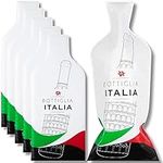 Bottle Italy | Reusable Wine Travel Protector Sleeves for Glass Bottles | Impact & Leak Resistant | Carrier Bag Luggage | Airplane Cruise Car | Gift Holiday Vacation Party | 6 Pack w/6 Bubble Wraps