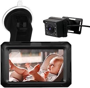 Baby Car Mirror, 1080P Baby Monitor with Camera Baby Car Mirror with 4.3'' IPS Screen Function Adjustable Wide View Angle for Infants Kids Pets