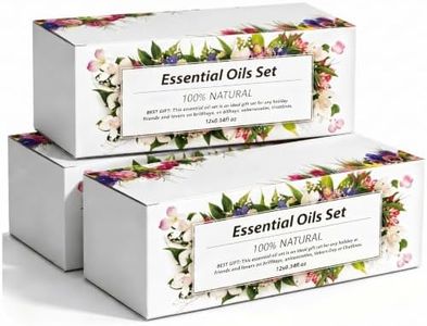 Essential Oils Set, 12 Scents, 10 ML Bottles, Lavender, Lemon, Rose, Jasmine, Vanilla, Sandalwood and More, for Humidifiers, Diffusers, Aromatherapy