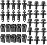 XINLIYA 35/50/70PCS Engine Under Cover Splash Shield Body Bolts Screws, Universal Extruded U-Nuts Kit, Bumper Fender Liner Push Retainer Fastener Clips, Replacement for G3 5G37 FX35 FX45 EX35（70PCS）