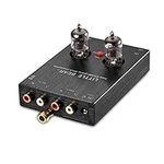 Nobsound Little Bear T7 Valve Tube Preamp Mini Phono Stage RIAA MM Turntable Preamplifier HiFi Audio Pre-Amplifier (Black)