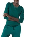 Amazon Essentials Women's Long-Sleeve Lightweight Crewneck Sweater (Available in Plus Size), Dark Green, Large