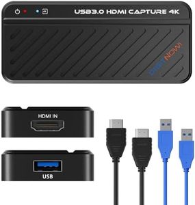 4K HDMI Video Capture Card, USB 3.0 Game Capture Card for Live Streaming, 4K30 Full HD 1080P 60fps for PC, PS5/PS4, Nintendo Switch, Xbox Game Console, Webcam, DSLR