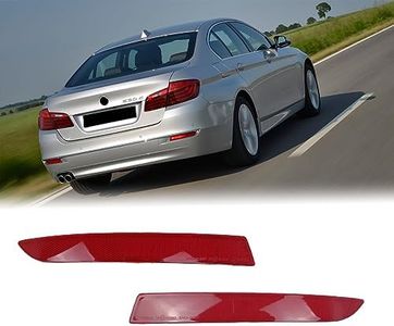 BINB ROAD 2Pcs Rear Bumper Reflector 63147318555 + 63147318556 Left Right Red Trim Compatible with BMW 528i 528iX 535d 535dX 550i 550iX Hybrid 5 2012-2016