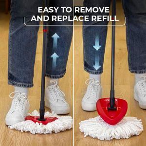 O-Cedar Spin Mop – Red/Gray Microfibre Floor Cleaning System