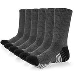 coskefy Sports Socks Thick Cushion Walking Socks Thermal Crew Athletic Socks for Outdoor Work Hiking Trainer (6 Pairs)